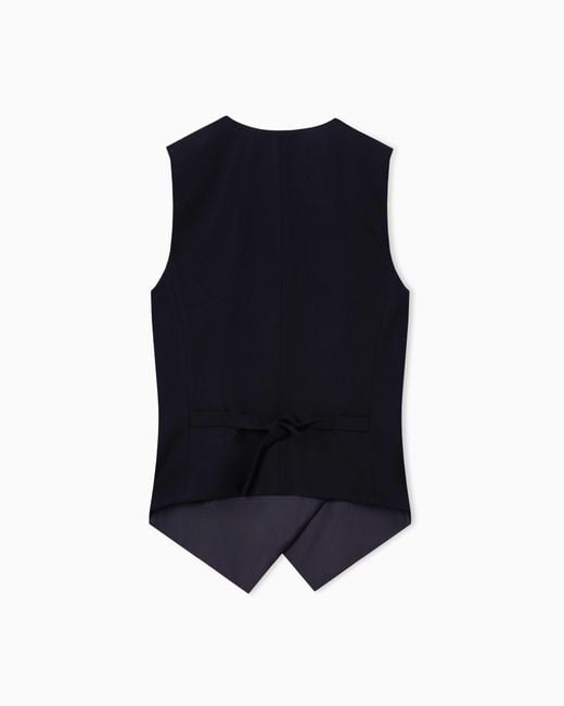 Giorgio Armani Blue For Alanui Lightweight Pure Virgin Wool Cloth Waistcoat