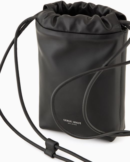 Giorgio Armani Black Small Pouch Bag for men