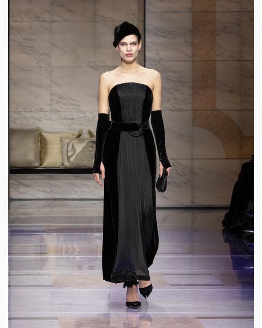 giorgio armani evening dresses Floor Length Deep V Neck Wholesale Formal Dresses