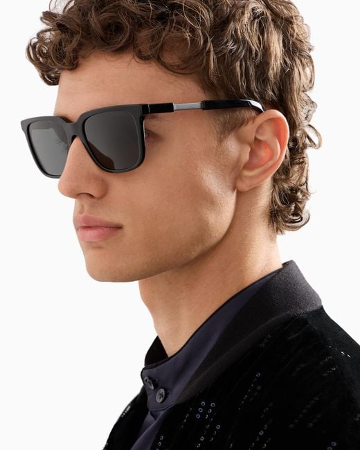Giorgio Armani Black Pillow Sunglasses for men