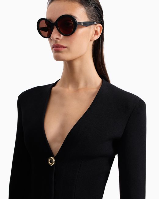 Gafas De Sol Ovaladas Para Mujer Giorgio Armani de color Black