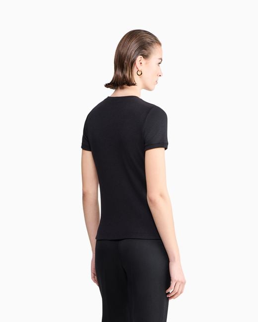 Giorgio Armani Black Pure Cashmere T-Shirt