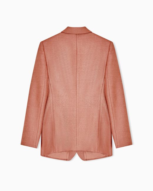 Giorgio Armani Pink Silk And Wool Single-Breasted Jacket
