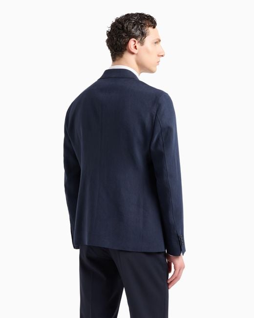 Giacca Linea Upton Monopetto di Giorgio Armani in Blue da Uomo