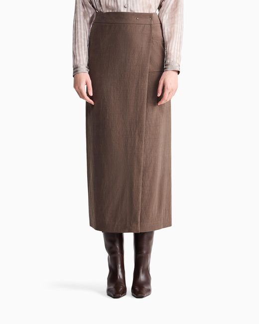 Giorgio Armani Brown Long Wrap Skirt