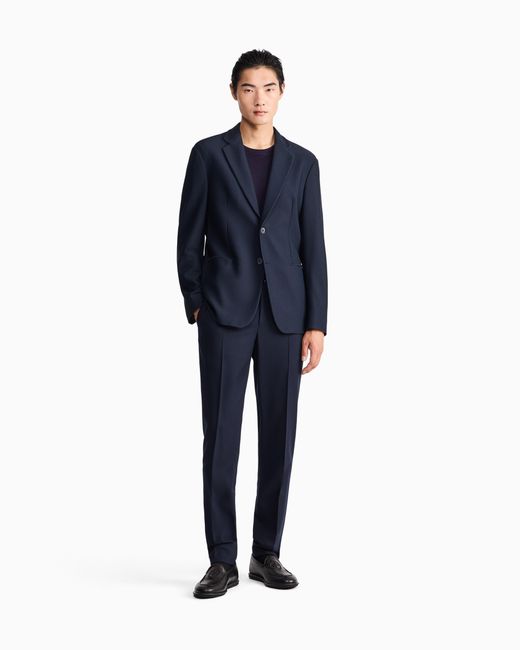 Giorgio Armani Blue Crew-Neck, Short-Sleeved Jumper for men