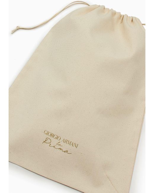 Giorgio Armani Natural Medium La Prima Soft Baguette Bag In Nappa Leather