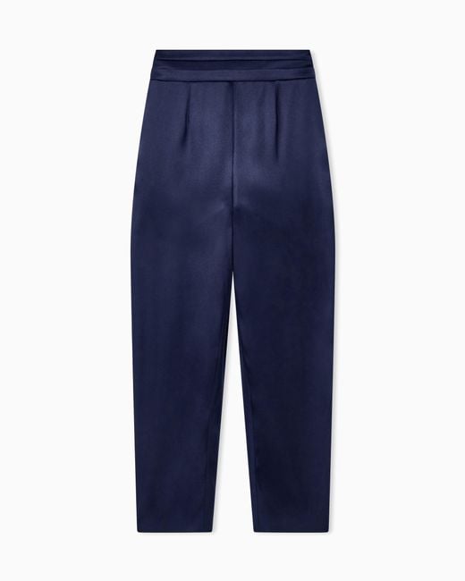 Giorgio Armani Blue Multi-Pleated Trousers