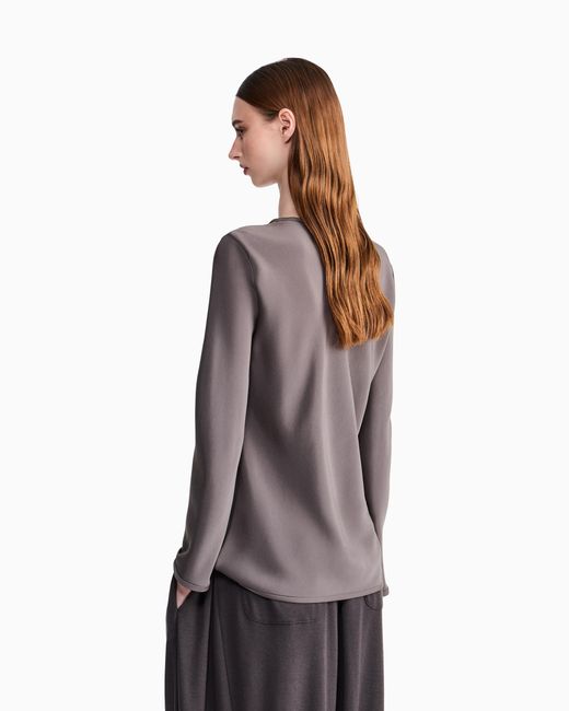 Giorgio Armani Purple Slim-Fit Bias-Cut Blouse