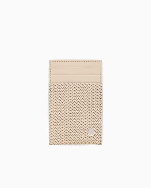 Tarjetero De Piel Estampada Giorgio Armani de hombre de color Brown