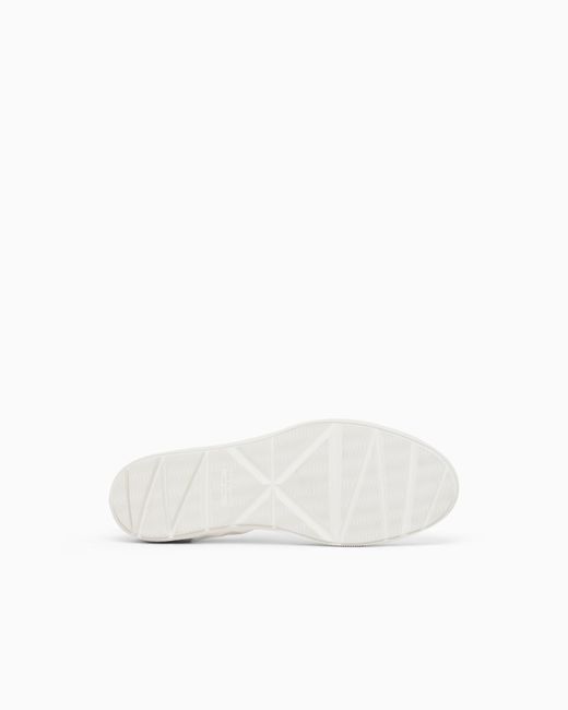 Giorgio Armani White Nylon And Suede Sneakers for men