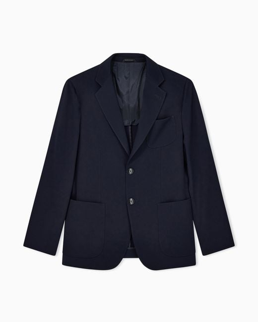 Giorgio Armani Blue Upton Line Single-Breasted Jacket for men