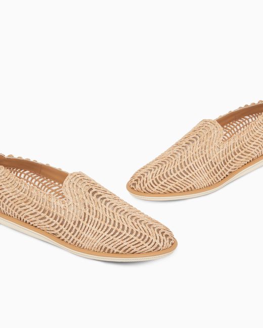 Giorgio Armani White Loafers With Cornely Embroidery for men