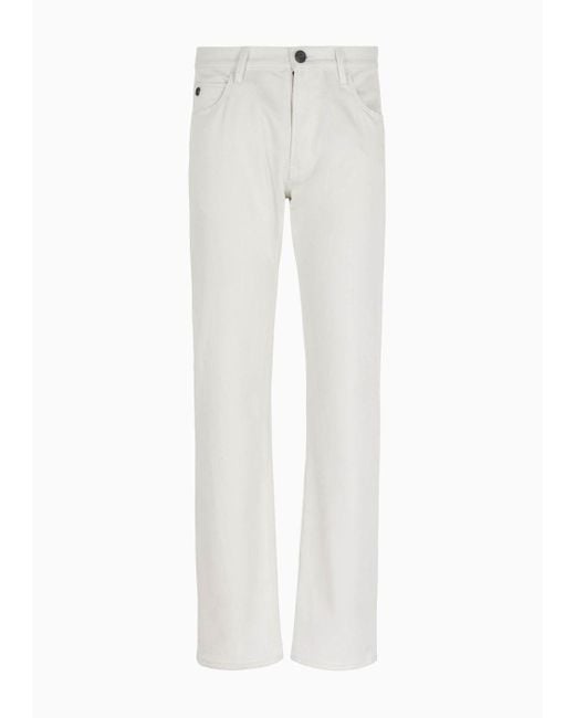 Giorgio Armani White Regular-fit, Five-pocket Trousers In Lyocell And Stretch Cotton for men