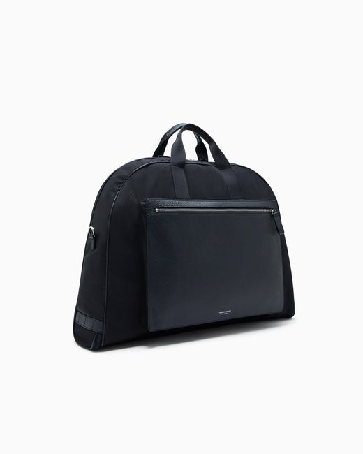 Giorgio Armani Umweltfreundlicher Kleiderbeutel Aus Nylon Und Vollnarbigem Leder in Black für Herren