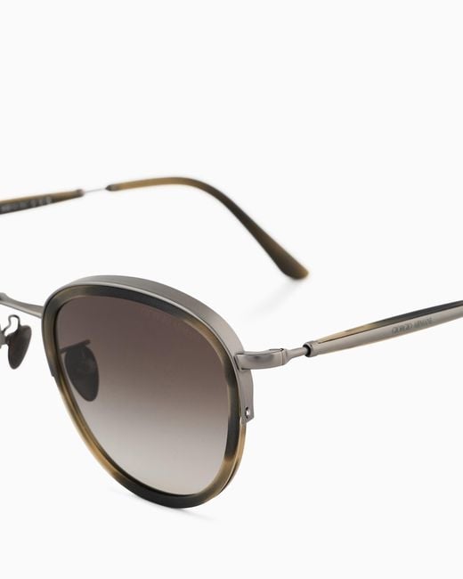 Giorgio Armani Metallic Phantos-Shaped Sunglasses for men