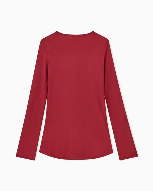 Giorgio Armani Red Slim-Fit Bias-Cut Blouse