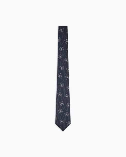 Giorgio Armani White Jacquard Silk Tie for men