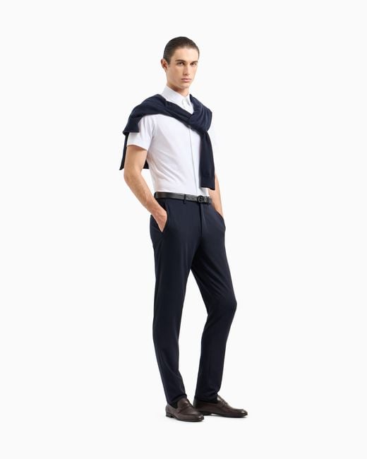 Giorgio Armani White Short-Sleeved, Cotton-Jersey Shirt for men