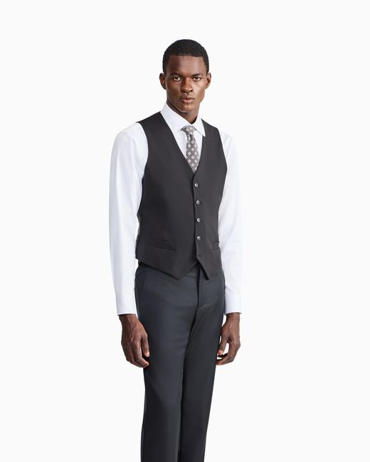 Giorgio Armani Blue Single-Breasted Waistcoat for men