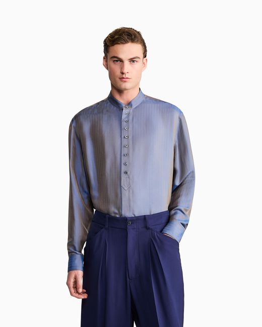 Giorgio Armani Blue Shirt Regular Fit for men