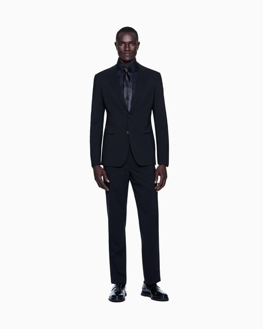 Giorgio Armani Black Straight Leg Trousers for men