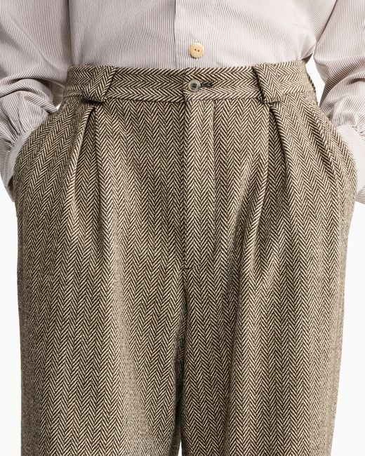 Giorgio Armani Green Armani/Archivio Fw1990 Single-Pleat Trousers for men