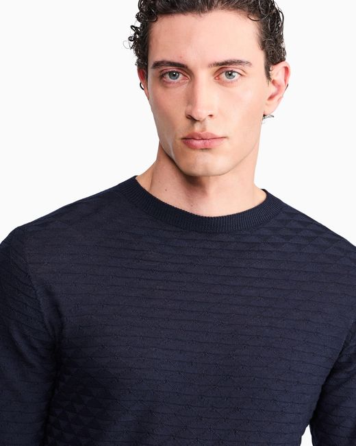 Giorgio Armani Blue Sweater With Regular Fit for men