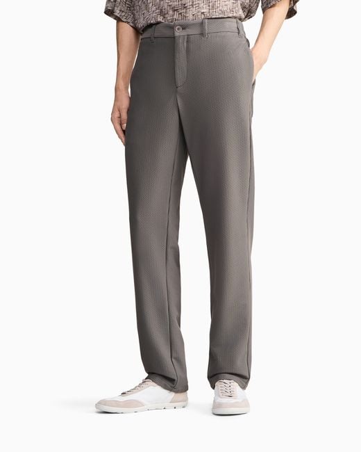 Giorgio Armani Gray Flat Front Trousers for men