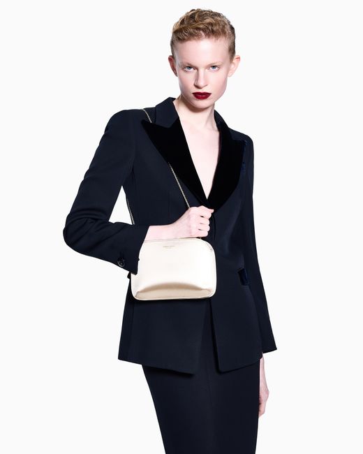 Giorgio Armani Natural Lamé-Satin La Prima Clutch Bag
