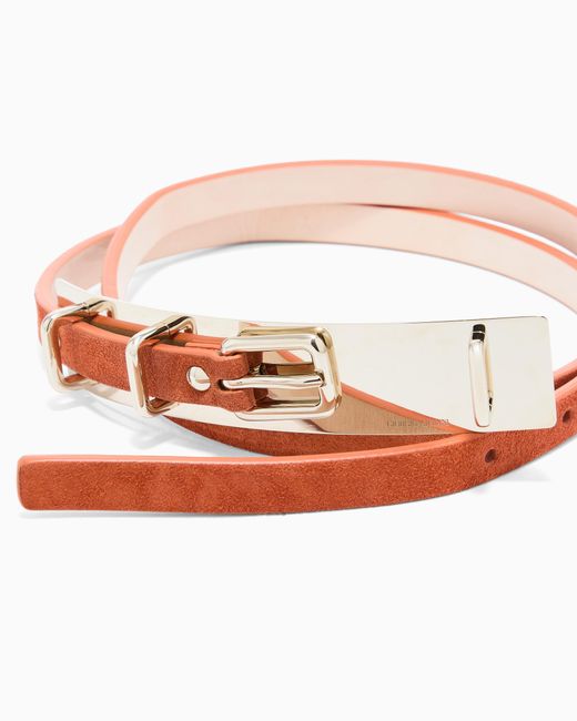 Giorgio Armani White Suede Belt