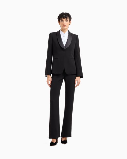 Traje De Mujer En Crepé De Seda Pura Giorgio Armani de color Black