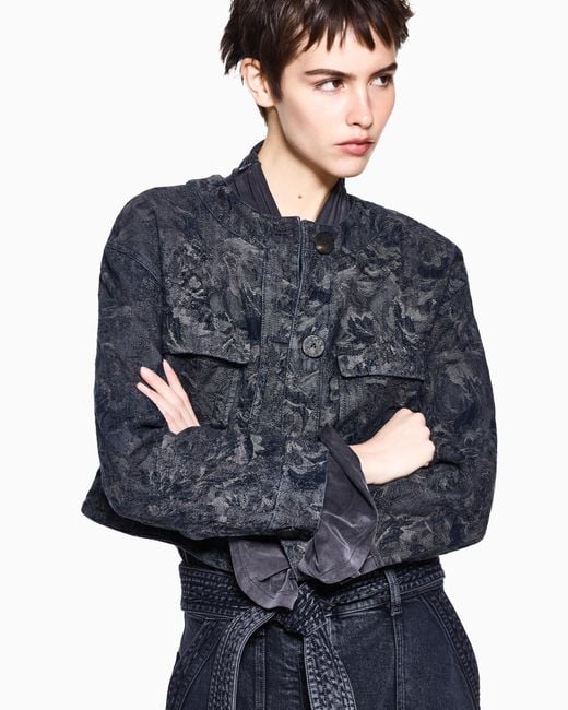 Giorgio Armani Blue Cropped Blouson