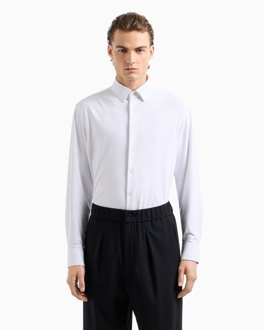 Camicia Slim Fit di Giorgio Armani in White da Uomo