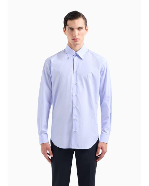 Camicia Regular Fit In Cotone di Giorgio Armani in White da Uomo