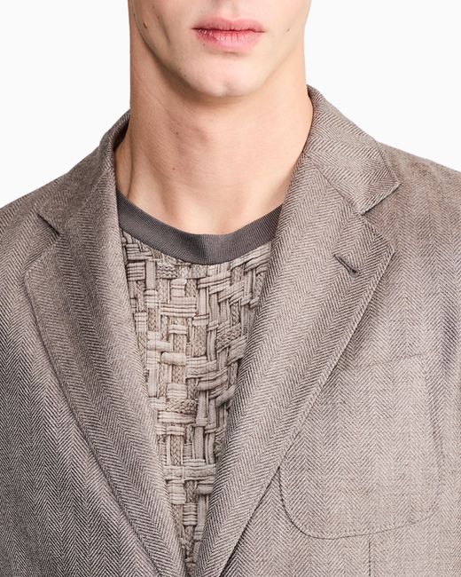Giorgio Armani Gray Upton Line Single-Breasted Jacket for men