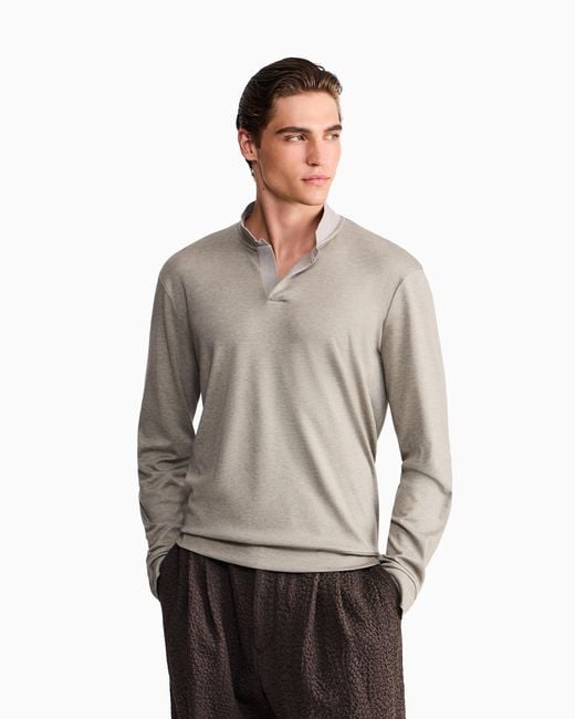 Giorgio Armani Gray Polo Shirt Regular Fit for men