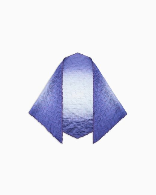 Giorgio Armani Blue Stola Aus Plissierter Seide