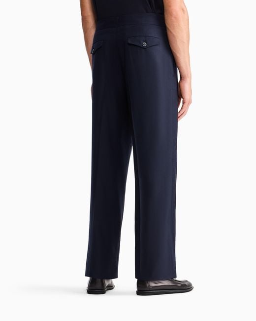 Giorgio Armani Blue Trousers Oversized Fit for men