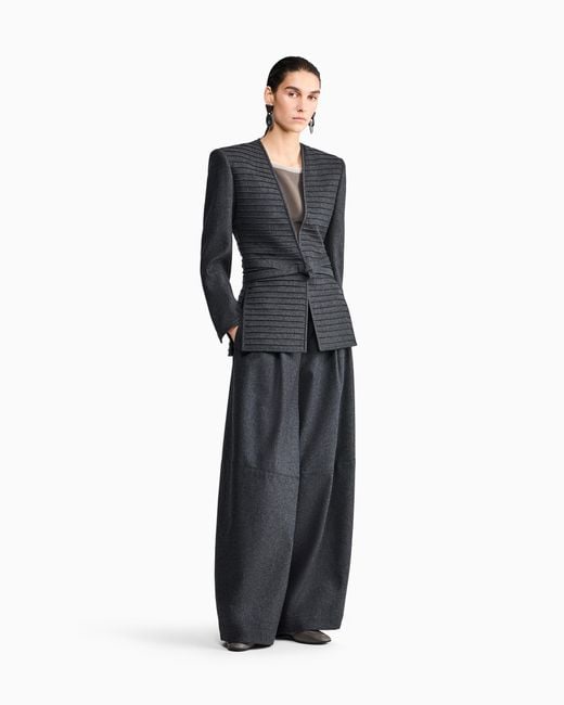 Giorgio Armani Blue Wide-Leg Trousers