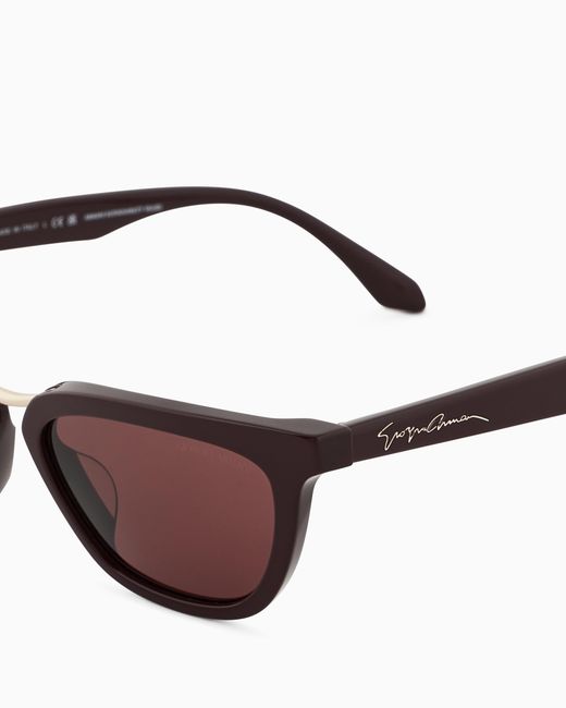 Giorgio Armani Red Butterfly-Shaped Sunglasses