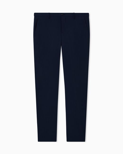 Giorgio Armani Blue Straight Leg Trousers for men