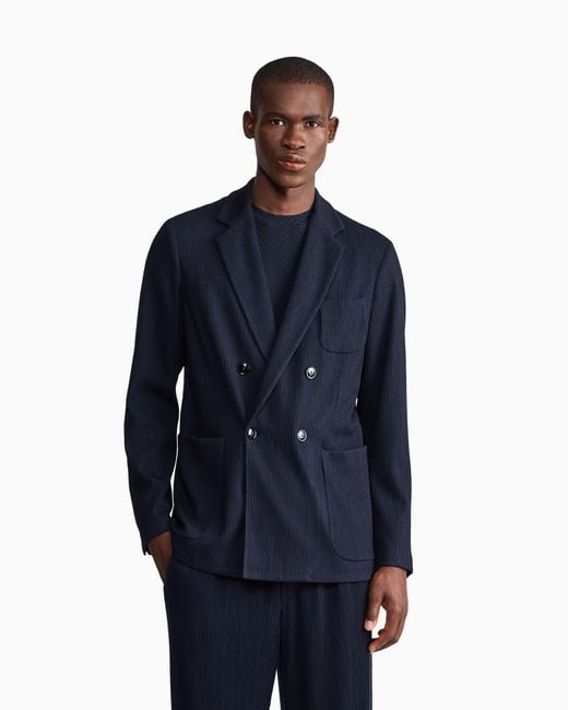 Giorgio Armani Blue Blazer Regular Fit for men
