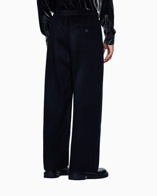 Giorgio Armani Blue One-Pleat Trousers for men
