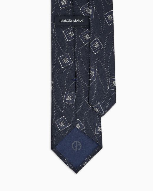 Giorgio Armani White Jacquard Silk Tie for men