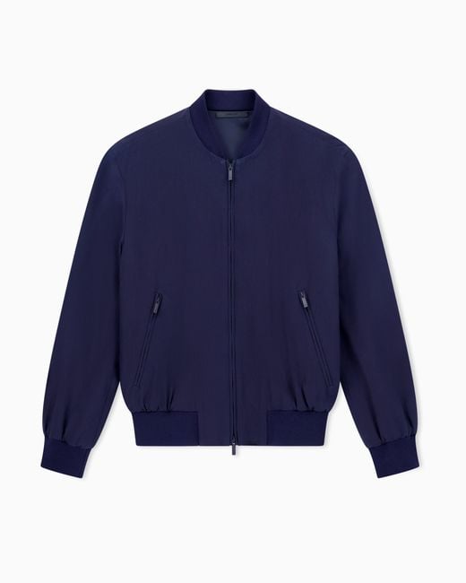 Giorgio Armani Blue Cotton And Cupro Blouson for men