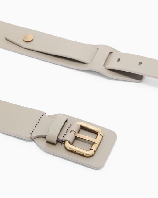Giorgio Armani White Leather Belt With Buckle Cover for men