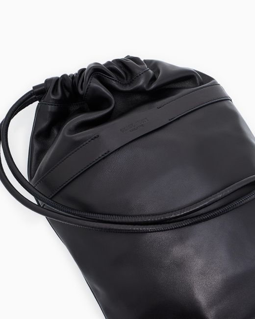 Giorgio Armani Black Medium Nappa-Leather Crossbody Bag for men