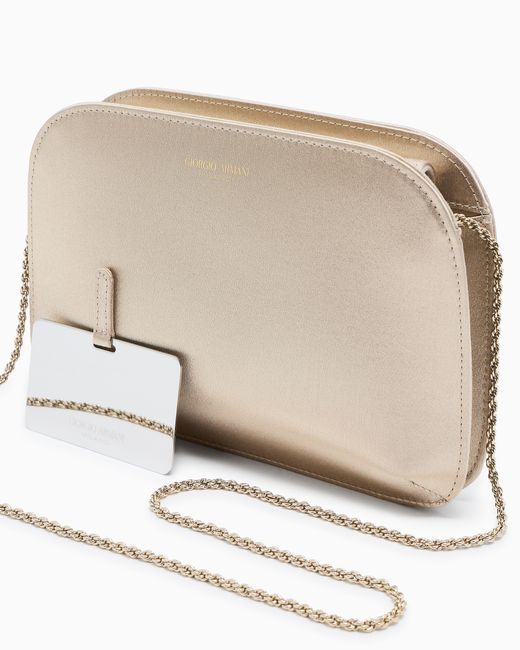 Giorgio Armani Natural Lamé-Satin La Prima Clutch Bag