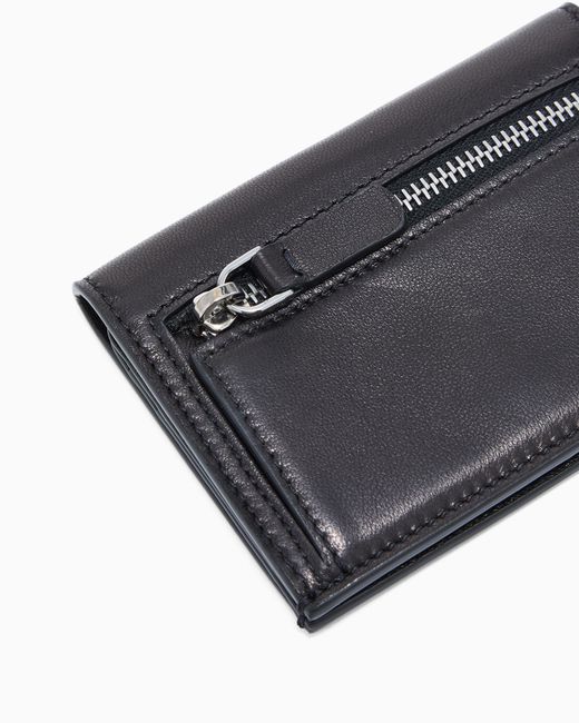 Giorgio Armani Black Nappa-Leather Bifold Wallet for men